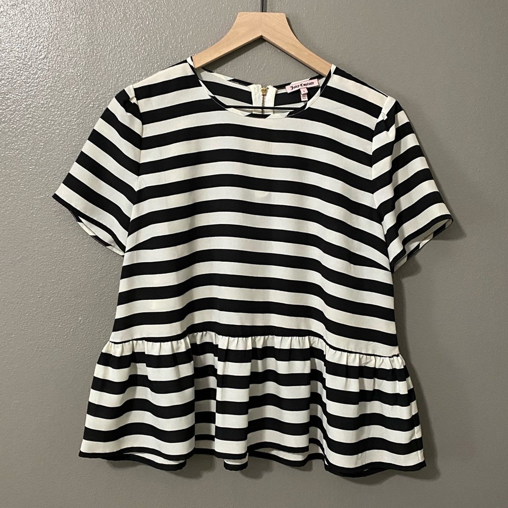 Juicy Couture stripped Peplum Blouse